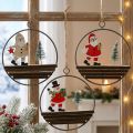 Vianočný prívesok Santa Claus snehuliak Ø12cm 3ks | Floristik24.sk