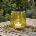 Veterná sklenená dekorácia vintage žltá zelená Ø12cm V12,5cm | Floristik24.sk