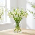 Šachovnicové kvety Fritillaria umelá biela, zelená 40cm 12 ks | Floristik24.sk