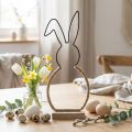 Veľkonočný zajačik dekorácia na stôl Veľkonočná drôtená boho dekorácia zajačik 32cm | Floristik24.sk