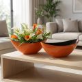 Moderná lodná misa v oranžovej farbe – 39 cm – všestranná na dekoráciu a výsadbu – 2 kusy | Floristik24.sk