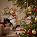 Vianočný prívesok dekorácia snehuliaka prsteň kovový Ø14cm 3ks | Floristik24.sk
