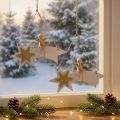 Anjel na padajúcej hviezde, vianočná dekorácia na zavesenie, adventná biela, zlatá V13cm Š21,5cm 2ks | Floristik24.sk