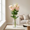 Umelé kvety Eustoma Lisianthus ružová krémová 52cm 5 ks | Floristik24.sk