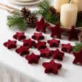 Vianočné ozdoby, hviezdy, bordó vločkové, stolová dekorácia, 4-5 cm, 40 kusov | Floristik24.sk
