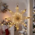 Dekoratívna LED hviezda z drôtu na zavesenie, 20 LED diód, teplá biela, vnútorná, 22 cm | Floristik24.sk