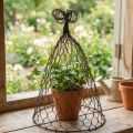 Drôtená kapucňa, ozdobný zvonček, mreža z kovu Hnedá V25cm Ø16cm | Floristik24.sk