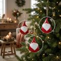 Vianočná ozdoba trpaslík Santa Claus kovový Ø16cm 3ks | Floristik24.sk