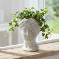 Kvetináč dámska hlava ozdobný kvetináč biely umývaný 15×16×21cm | Floristik24.sk