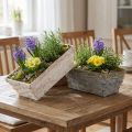 Súprava drevotrieskových dosiek biela, šedá, hnedá 8 kusov 20cm x 11cm | Floristik24.sk
