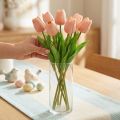 Umelé tulipány Real-Touch broskyňové ružové 38cm zväzok 7 ks | Floristik24.sk