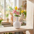 Dekoratívna váza biela mini váza na kvety s uškom V15cm | Floristik24.sk