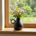 Mini keramická váza čierna rúčka keramická dekorácia V8,5cm | Floristik24.sk
