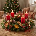 Hviezdičky na adventný veniec Vianočná dekorácia jutová červená 15cm 8 ks | Floristik24.sk