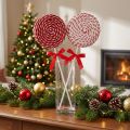 Vianočná dekorácia Červená Biela Lolly Foam Lollipop H36cm 2ks | Floristik24.sk