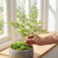 Umelá papraď umelá rastlina v zelených vločkách L45cm | Floristik24.sk