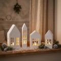 Miniatúrne domčeky pre interiérový dizajn a atmosféru, veľmi dekoratívne, nadčasový dizajn pre domov, 14 cm, 4 kusy | Floristik24.sk