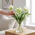 Umelý kvet papagáj tulipán umelý tulipán zelený biely 69cm | Floristik24.sk
