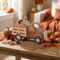 Stolová dekorácia jesenná tekvicová dekorácia dodávkové auto drevo 20×7,5×12,5cm | Floristik24.sk