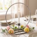Ozdobný prsteň kovový svietnik strieborný shabby chic Ø32cm | Floristik24.sk