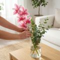 Cymbidium orchidea umelá 5 kvetov ružová 65cm | Floristik24.sk