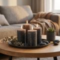 Jednofarebné sviečky antracitové stĺpové sviečky 60×80mm 4ks | Floristik24.sk