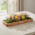 Dekoračný podnos, podlhovasté akáciové drevo, prírodný 40×15cm | Floristik24.sk