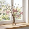 Deco vešiak motýlik ružový glitrový 8cm 12ks | Floristik24.sk