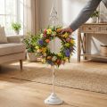 Stojan na veniec v štýle shabby chic, biely, 1 háčik, V76 cm | Floristik24.sk