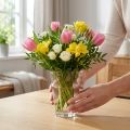 Sklenená váza číra Ø8cm H11cm na dekoráciu stola | Floristik24.sk