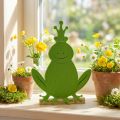 Frog King Felt Wood Green 20cm x 27,5cm Letná dekorácia | Floristik24.sk