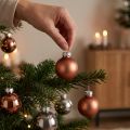 Mini vianočné gule strieborné marhuľové sklenené Ø3cm 22 ks | Floristik24.sk