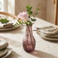 Mini váza Fialová sklenená váza Váza na kvety Sklenené diamanty Ø6cm V12cm | Floristik24.sk