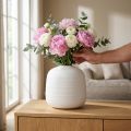 Váza na kvety, keramická váza, dekoratívna váza biela Ø22cm V22,5cm | Floristik24.sk