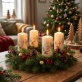 Sada adventných sviečok na veniec 1-4 krémové, vianočný motív, kvalita RAL, vyrobené v Nemecku, 130/70 mm, 4 ks | Floristik24.sk