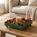 Dekoratívna tácka štvorcová kovová zelená 15×15cm 2ks | Floristik24.sk