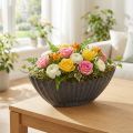 Miska na rastliny s drážkami, lodička na sadenie, antracitová, 24 cm | Floristik24.sk