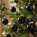 Čierne vianočné gule stromčekové gule sklenené Ø4cm 24 ks | Floristik24.sk
