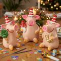 Dekoratívne prasiatko Lucky Pig s talizmanom pre šťastie 5 cm 6 ks | Floristik24.sk