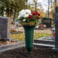 Vázy na hrob Plastová dekorácia na hrob tmavozelená V31cm 5ks | Floristik24.sk