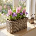 Sadzačka Keramická misa hnedá, biela 23×11×11cm | Floristik24.sk