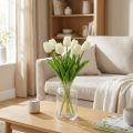 Umelé tulipány White Cream Real Touch 38cm 7 ks | Floristik24.sk
