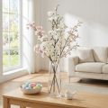 Višňová vetvička biela umelá jarná dekorácia ozdobná vetvička 110cm | Floristik24.sk