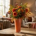 Váza Oranžová kvetinová váza Dekoratívna váza Fizzy Siena Ø20cm V35cm | Floristik24.sk