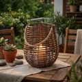 Dekoračný lampáš, dekorácia na sviečku s rúčkou, lampáš v košíku Ø23cm V27cm | Floristik24.sk