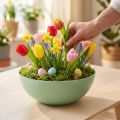 Dekoračná miska zelená pastel plastová stolová dekorácia pružina Ø20cm | Floristik24.sk