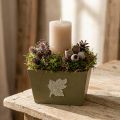Drevený kvetináč, štýl shabby chic, zelený, 11×14,5×14 cm | Floristik24.sk