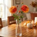 Umelá Dahlia Dekoratívne kvety Oranžová Červená Ø10 L80cm 2ks | Floristik24.sk