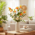 Umelý kvet Gloriosa oranžovej farby s dlhými stonkami do vázy 80 cm 3 ks | Floristik24.sk
