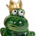 Floristik24 Dekoračná žabka, žabí princ, jarná dekorácia, žabka so zlatou korunkou 2ks
